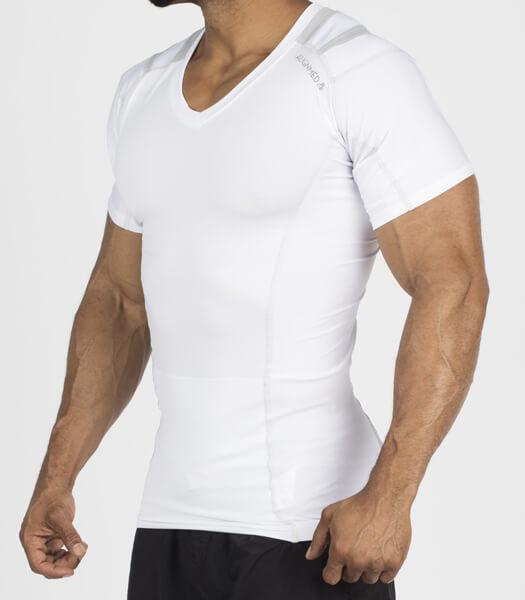 Alignmed Men's White Posture Zipped Up Shirt